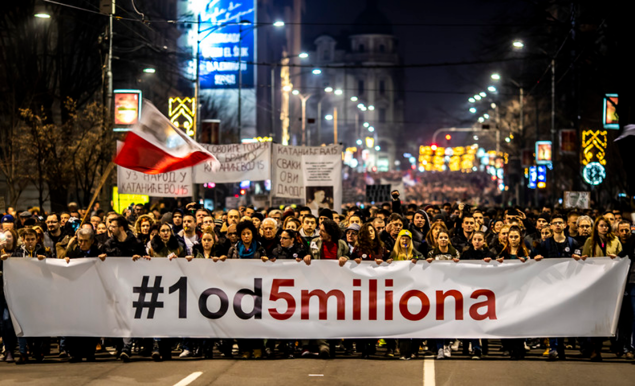 Антипрезидентські протести у Сербії, лютий 2019 року (Фото: EPA)
