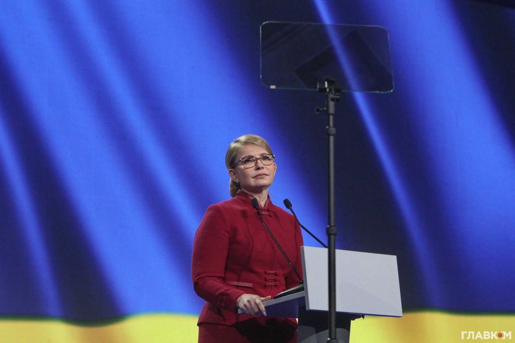 Юлія Тимошенко під час промови на з'їзді Батьківщини у Палаці спорту, 22 січня 2019 року
