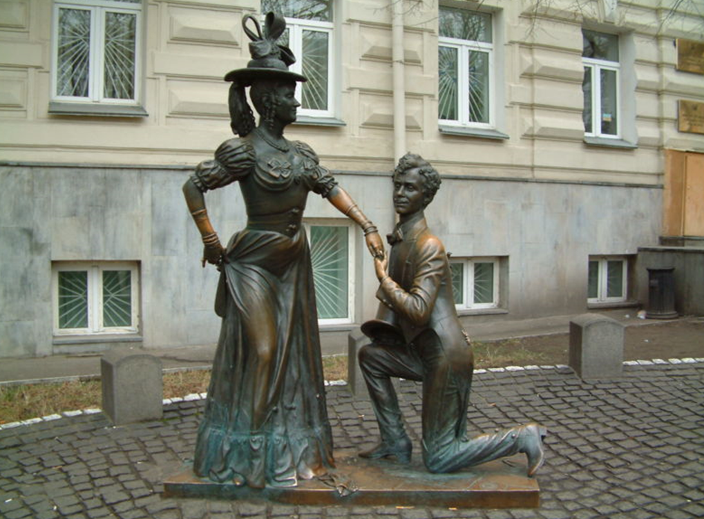 Пам'ятник Проні і Голохвастому в Києві біля Андріївської церкви