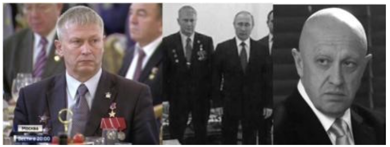 Заместитель командира Вагнера Андрей Николаевич Трошев по прозвищу «ББ» с гордостью демонстрирует свои ордена во время церемонии награждения с участием Путина