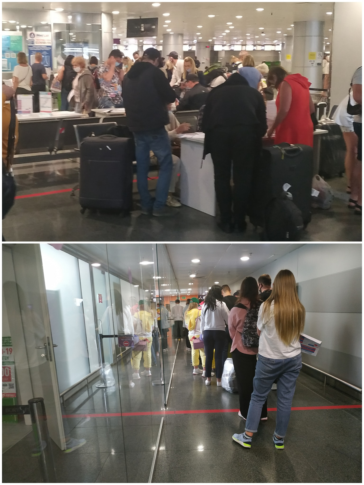 На здачу тесту в аеропорту пасажири витрачають близько 40 хв. Фото: Мар'яна П'єцух, Facebook