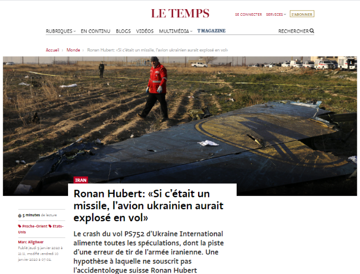 Ронан Юбер: «Якби це була ракета, український літак вибухнув би в польоті».