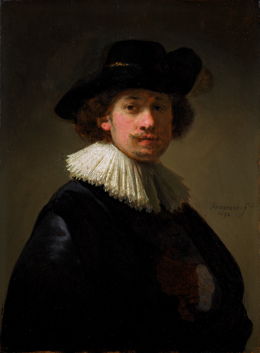 rembrandt-van-rijn-self-portrait-wearing-a-ruff-and-black-hat-1632-est-12-16-million-15-20-million-e1591612520241