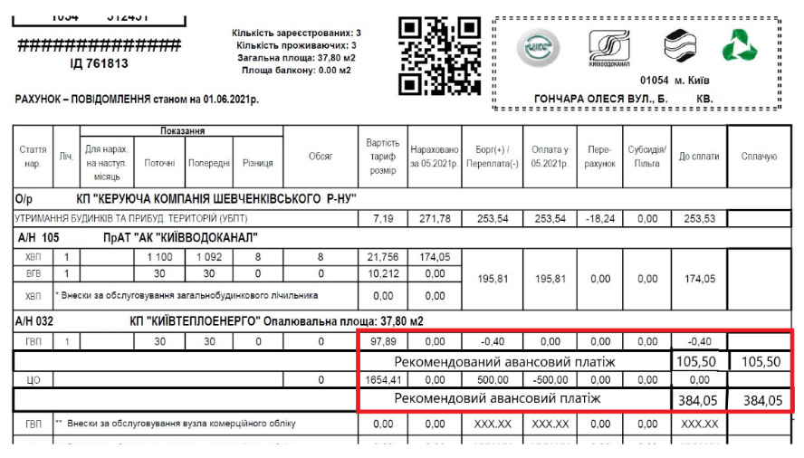 Платіжка з графою про авансовий платіж. Фото: РБК-Україна