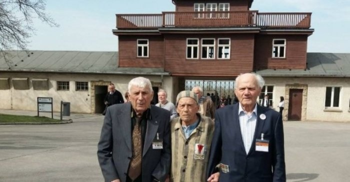 Борис Тимофійович зі своїми товаришами у Бухенвальді, 2018 рік