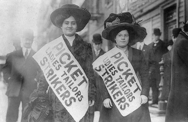 Женская демонстрация в Нью-Йорке, США, 1909 год