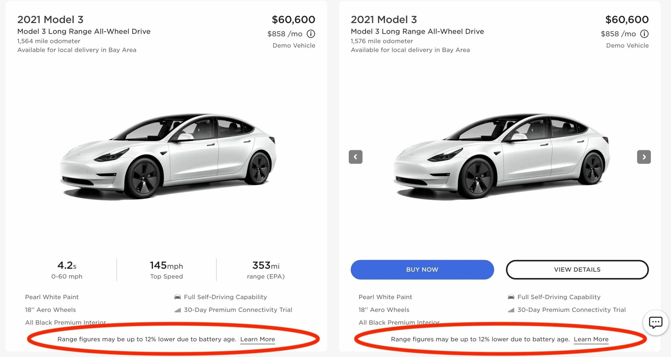 скріншот з сайту Tesla