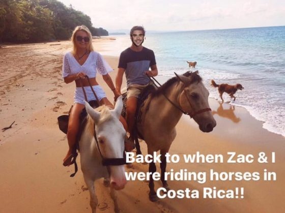 «Вернёмся к моменту, когда я вместе с Заком каталась на лошадях в Коста-Рике!!» 