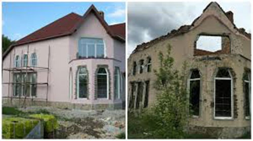Один із зруйнованих будинків подружжя Юрія та Ірини Воробйових