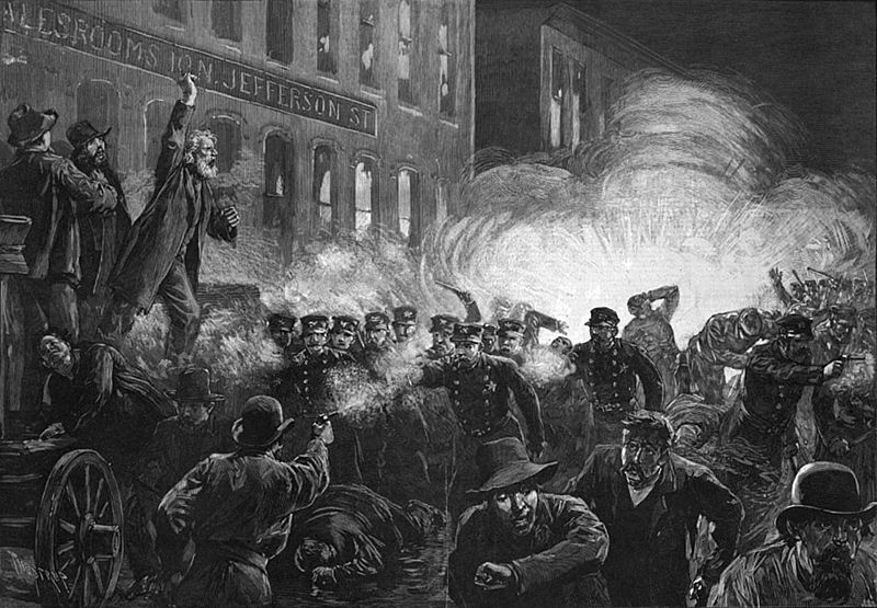 Митинг на Хеймаркет в 1886 году / Фото гравюры: Chicago history museum