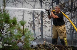 На Київщині досі палає ліс: до гасіння масштабної пожежі залучили авіацію ДСНС