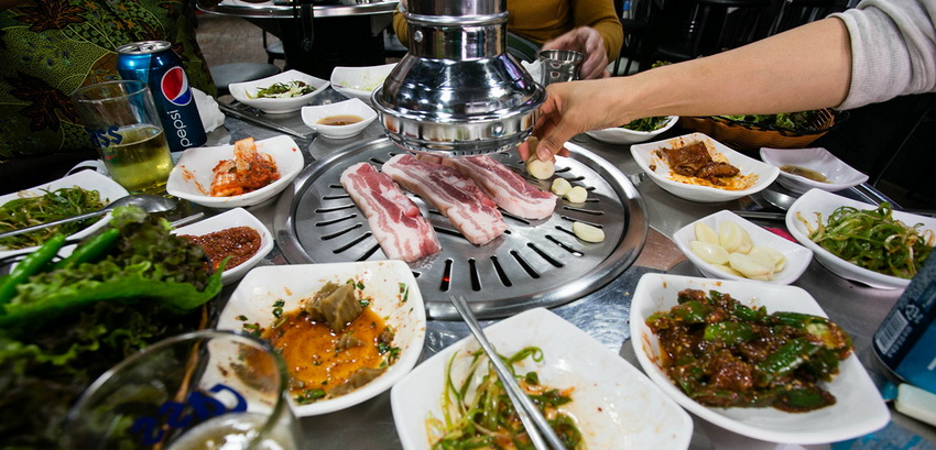 Стол для жарки корейской кухни