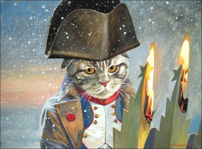 Художник высмеял российских военных, сравнив их с котами