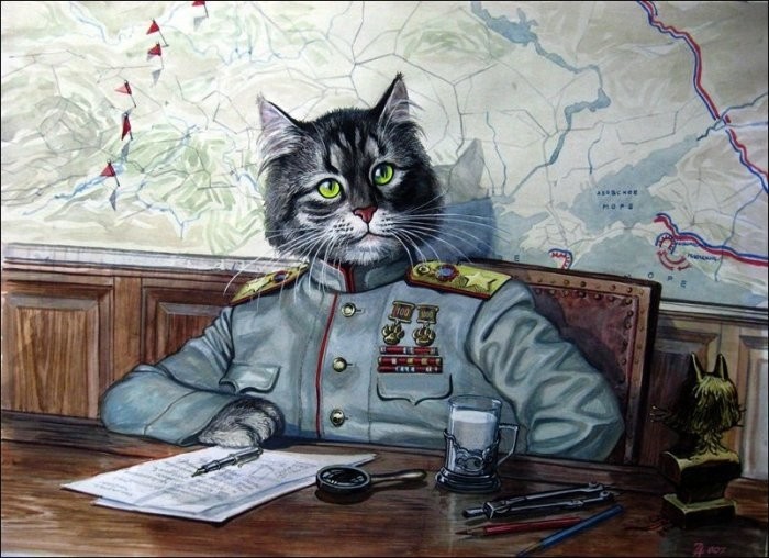 Художник высмеял российских военных, сравнив их с котами