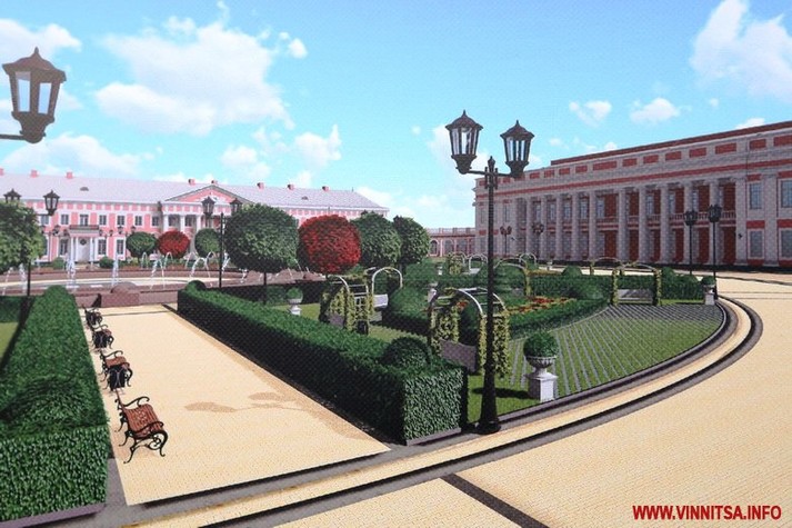Відродження Палацу Потоцьких: фонтани, альтанки і відремонтовані корпуси (графіка)