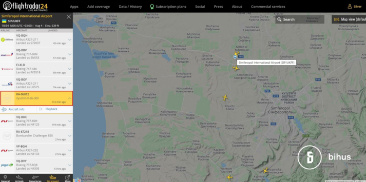 Вслід за Медведчуком до анексованого Криму прибув літак Путіна